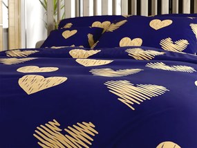 PrzytulneMieszkanie.pl PrzytulneMieszkanie.pl Pościel z mikrofibry GOLBINO ciemnoniebieska Rozmiar pościeli: 2 szt 70 x 90 cm | 200 x 220 cm