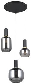 Czarna lampa wisząca ze szklanym kloszem Diva – Trio