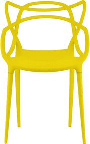 Zestaw 4 szt. plastikowych krzeseł KATO, żółty