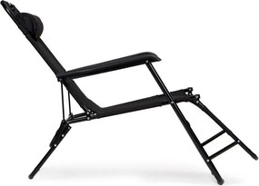 Regulowany leżak ogrodowy składany Tenero 010, czarny