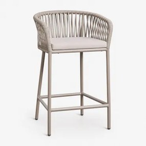 Wysoki Stołek Z Podłokietnikami Z Plecionej Liny Arhiza Moka Brown & ↑65 Cm - Sklum