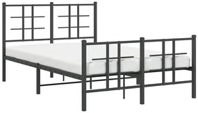 Czarne łóżko loftowe z metalu 120x200cm - Alester