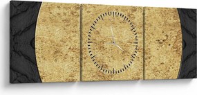 Obraz - Złota struktura N⁰2 (z zegarem) (90x30 cm)