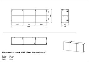 Kremowa szafka pod przedpokoju 138x55x29 cm Libbiano – Germania