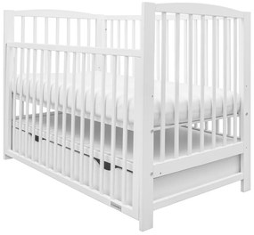 New Baby Łóżeczko dla dzieci Lilly z opuszczanym bokiem i szufladą, biały