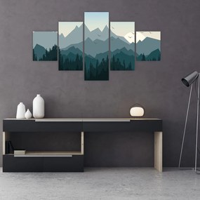 Obraz - Góry oczami grafika (125x70 cm)