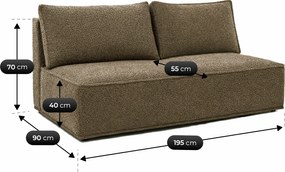 Sofa z Funkcją Spania MAVIA Brązowa Boucle Nowoczesna