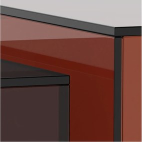 Brązowe szklane stoliki zestaw 2 szt. 50x50 cm Dice – Actona