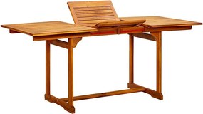 Rozkładany stół ogrodowy z litego drewna akacjowego 120-170x80x75 cm