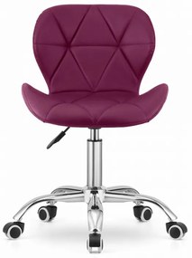 Krzesło biurowe AVOLA z ekoskóry, bordowe