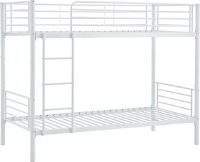 Białe metalowe łózko piętrowe 90x200 G1-W12