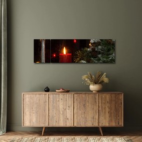 Obraz - Świecąca świeca bożonarodzeniowa (170x50 cm)