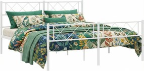 Łóżko małżeńskie biały metal 140x200 cm E5-Z23