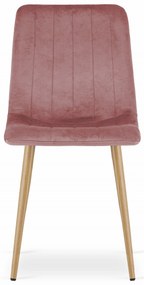 Różowe aksamitne krzesło LAVA