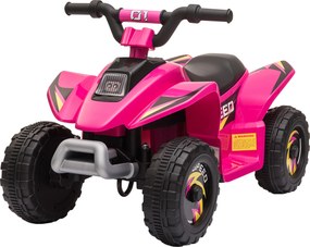 HOMCOM Quad elektryczny 6V dla dzieci z funkcją przód/tył dla dzieci 1,5-3 lata do 20 kg różowy | Aosom PL