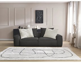 Czarna sofa z imitacji skóry 260 cm Boheme – Bobochic Paris