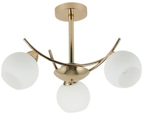 Lampa sufitowa w biało-złotym kolorze ze szklanym kloszem 36x52 cm Amos – Candellux Lighting