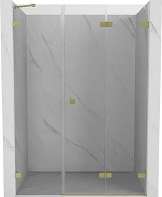Mexen Lunar-F drzwi prysznicowe składane prawe 135 cm, transparent, złote szczotkowane - 836S-135-050-55-00-P