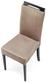 Krzesło tapicerowane beżowe, czarny stelaż, klasyczne, drewniane, CLARION 2 MONOLITH 09