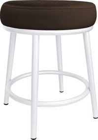 Taboret Ben tkanina Welur stelaż metalowy STOŁEK LOFT : Kolor Stelaża - Biały, Kolor tkaniny - VELVET - MG05, Typ tkaniny - Velvet