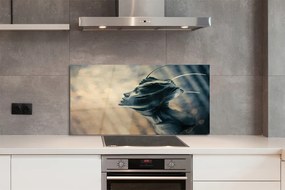 Szklany Panel Zarys Głowy Postaci