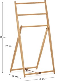 Wieszak na ubrania z litego drewna tekowego w naturalnym kolorze Roxana – Kave Home