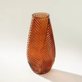 Szklany wazon Leaf II 13x10x29 cm