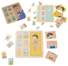 Classic world tablica edukacyjna ciało ludzkie układanka klocki puzzle dla dzieci dopasuj montessori 19 el.