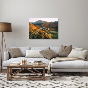 Obraz na szkle mostu w szkockiej dolinie (70x50 cm)