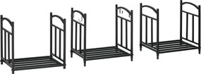 Outsunny Regał na drewno kominkowe 3 poziomy 46×32×126 cm, czarny