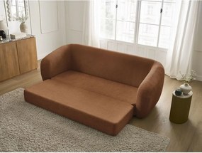 Pomarańczowa rozkładana sofa z tkaniny szenilowej 228 cm Neyo – Bobochic Paris