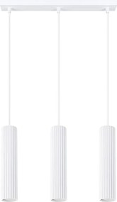 Lampa Wisząca Minimalistyczny Karbon, Aluminium - 3 Źródło - L.45 X H.98 Cm - Biały