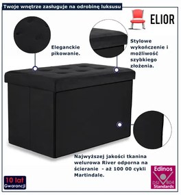 Składana pufa prostokątna czarna Z5-T59