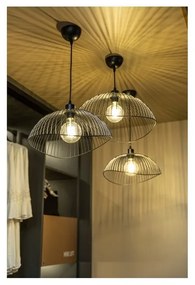 Czarna lampa wisząca z metalowym kloszem Reto 2 – GTV