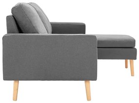 3-osobowa jasnoszara sofa z podnóżkiem - Muria 4Q
