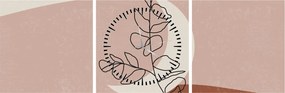 Obraz - Boho leaves N⁰2 (z zegarem) (90x30 cm)