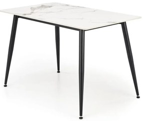 Stół EMILIO 120x80 biały marmur/czarny HALMAR