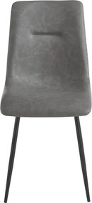 Komplet 2 krzeseł tapicerowanych "Zaren" w ekoskórze antracytowej z czarną strukturą cm 45x59 90h