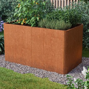 PRIMEYARD 146 x 80 x 60 cm Grządka podwyższona, stal corten, optyka rdzy - (GFPV00825)