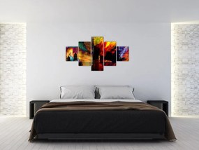 Obraz - Kolorowa abstrakcja miasta (125x70 cm)