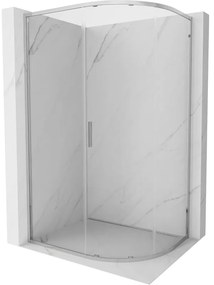 Mexen Exo kabina prysznicowa półokrągła asymetryczna rozsuwana 120 x 80 cm, transparent, chrom - 8131-120-080-01-00