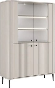 Witryna Vesper 103 cm czterodrzwiowa - kaszmir / czarne nogi