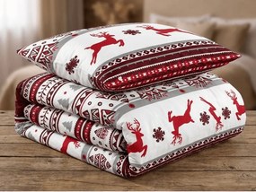 PrzytulneMieszkanie.pl PrzytulneMieszkanie.pl Pościel z mikrofibry  JELEŃ I PŁATEK czerwona
