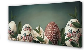 Fotoobraz na płótnie Liście, Jajka i Kwiaty