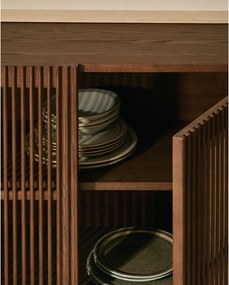 Ciemnobrązowa komoda w dekorze orzecha 181x71,5x42,5 cm Beyla – Kave Home