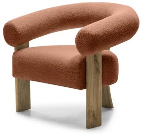 Brązowy designerski fotel KOKEI, dąb