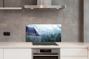 Szklany Panel Deszcz na tle Parasola