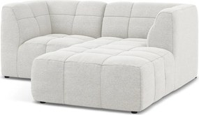 Biały narożnik z materiału bouclé (prawostronny/z szezlongiem) Aloha – Makamii