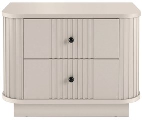 Zestaw szafek nocnych Vesper 56 cm na cokole - kaszmir / czarne uchwyty