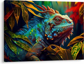 Obraz - Kolorowa iguana (70x50 cm)